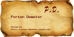 Porten Demeter névjegykártya